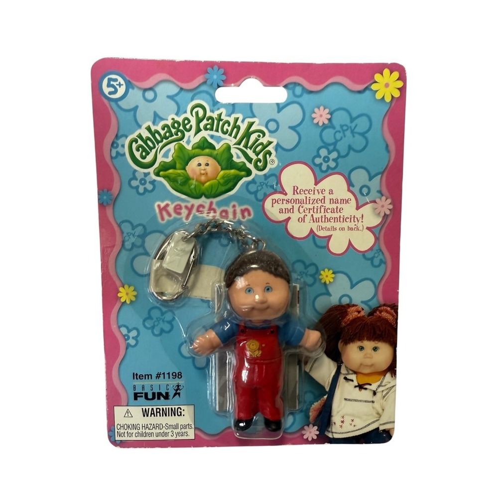 VTG Cabbage Patch Boy BASIC FUN keychain FACTORY PACKAGED NEW